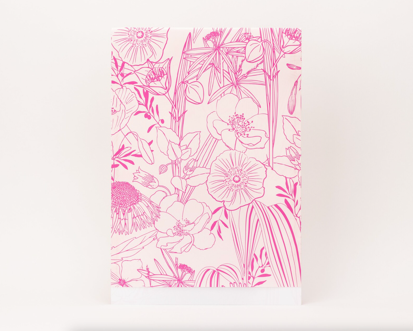 Pochette en papier fleurs roses XL