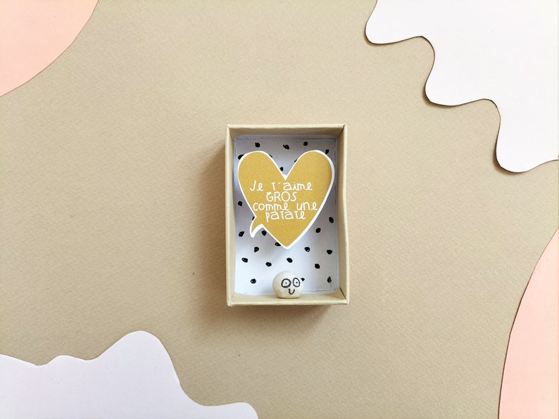 Boîte diorama message amour "Je t'aime gros comme une patate"