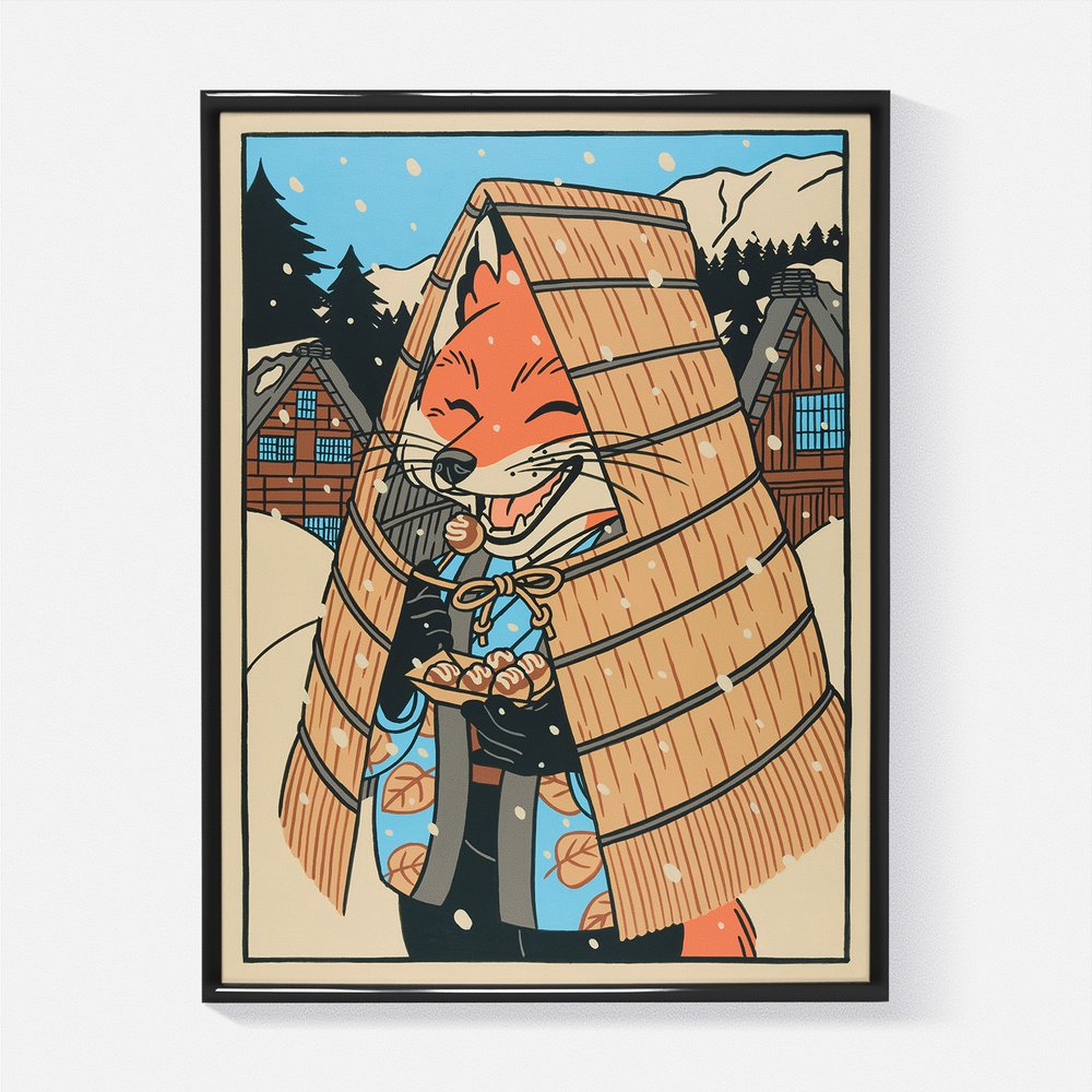 Affiche "Le renard au mino" A4