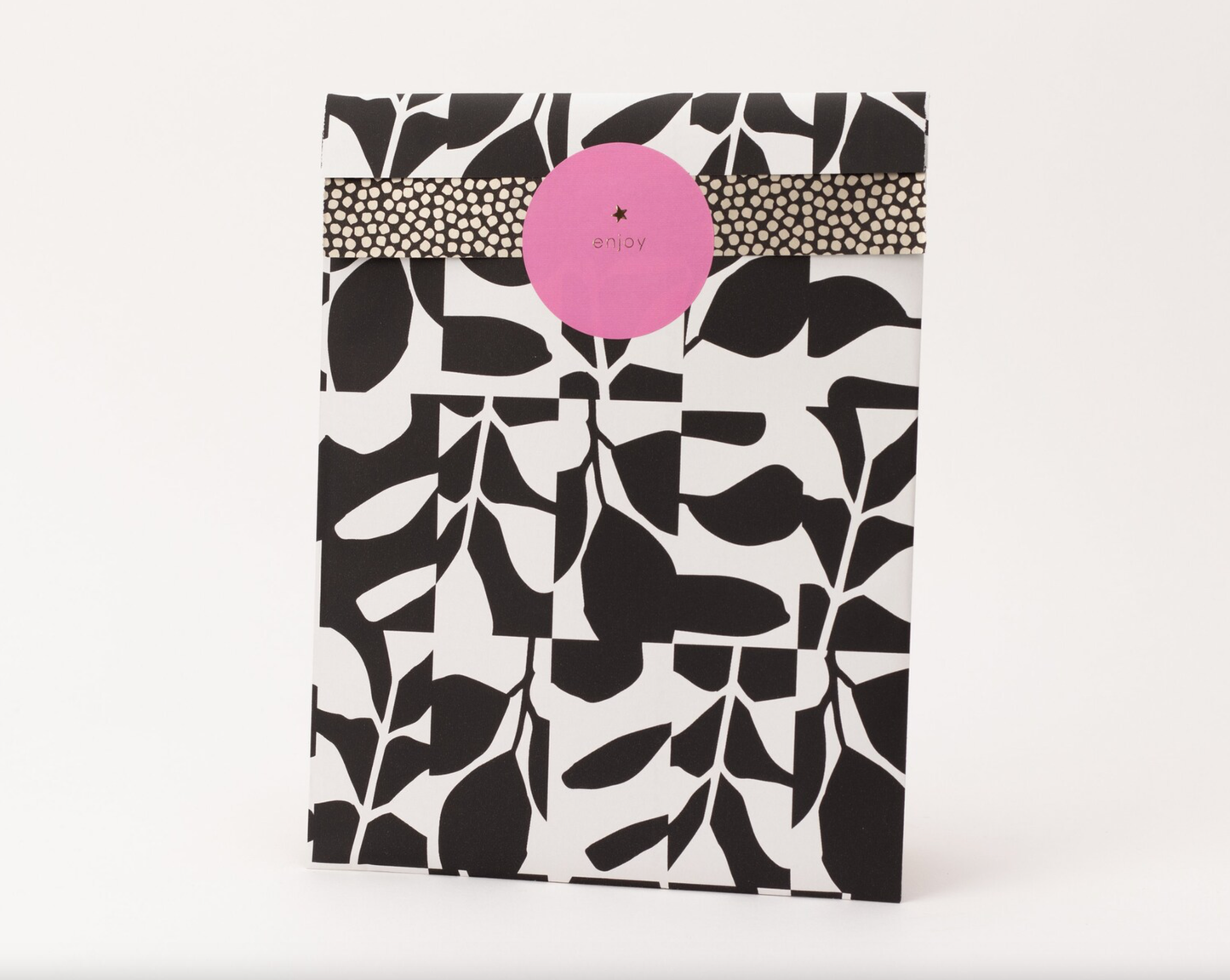 Pochette en papier feuilles abstraites PM