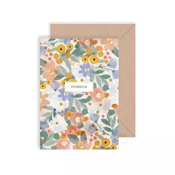 Carte double "Pensées" avec enveloppe