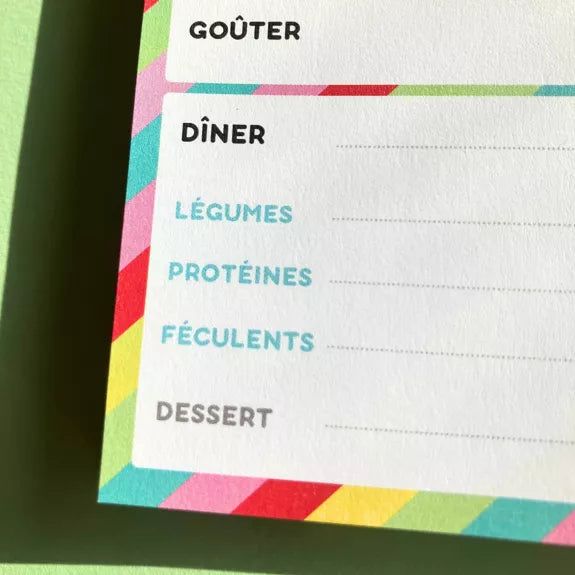 Bloc-notes humoristique - Planificateur quotidien de repas