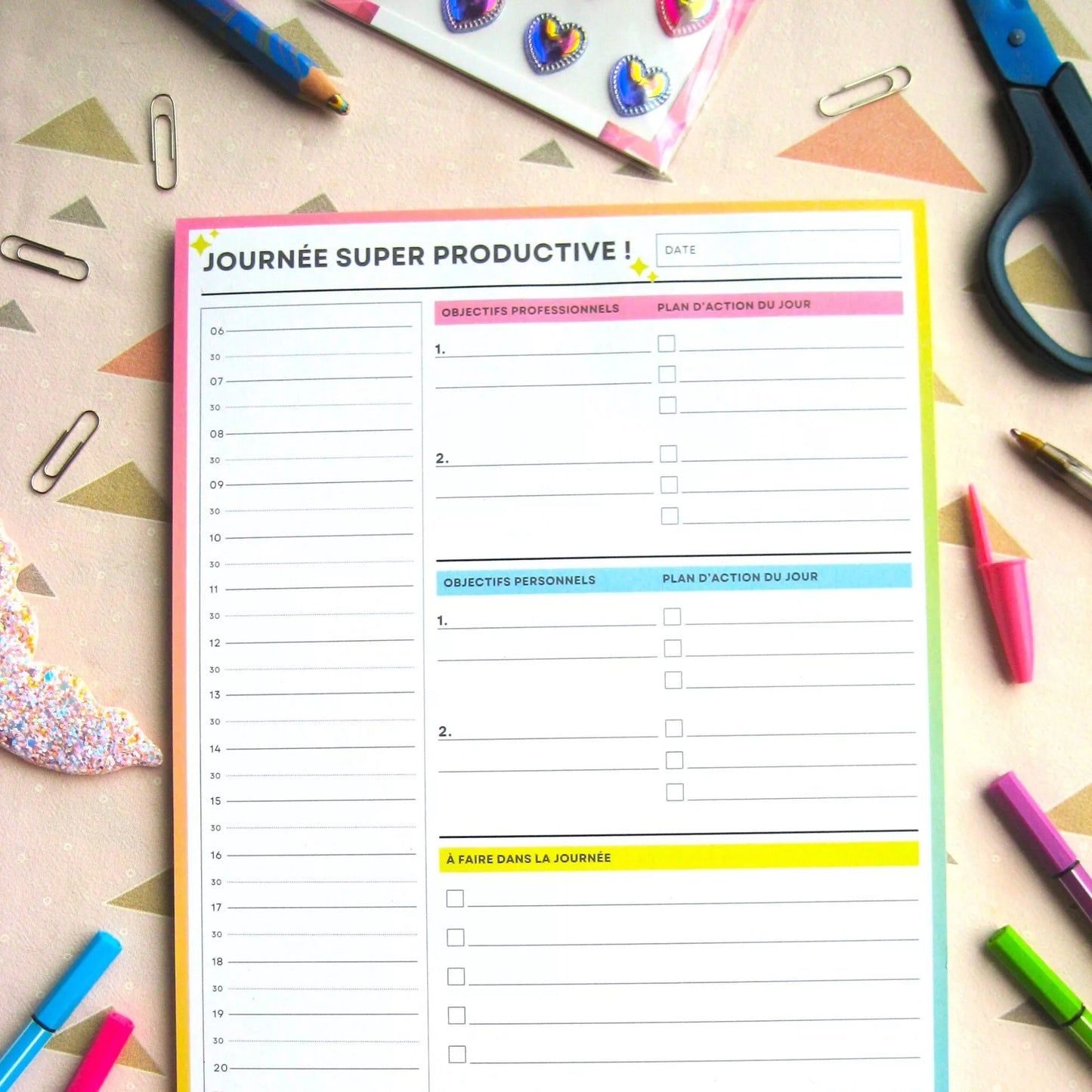 Planificateur Quotidien A4 – Organise ta journée et atteins tes objectifs