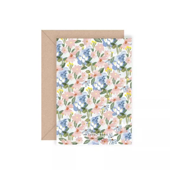 Carte double "Merci - Parenthèse Florale" avec enveloppe