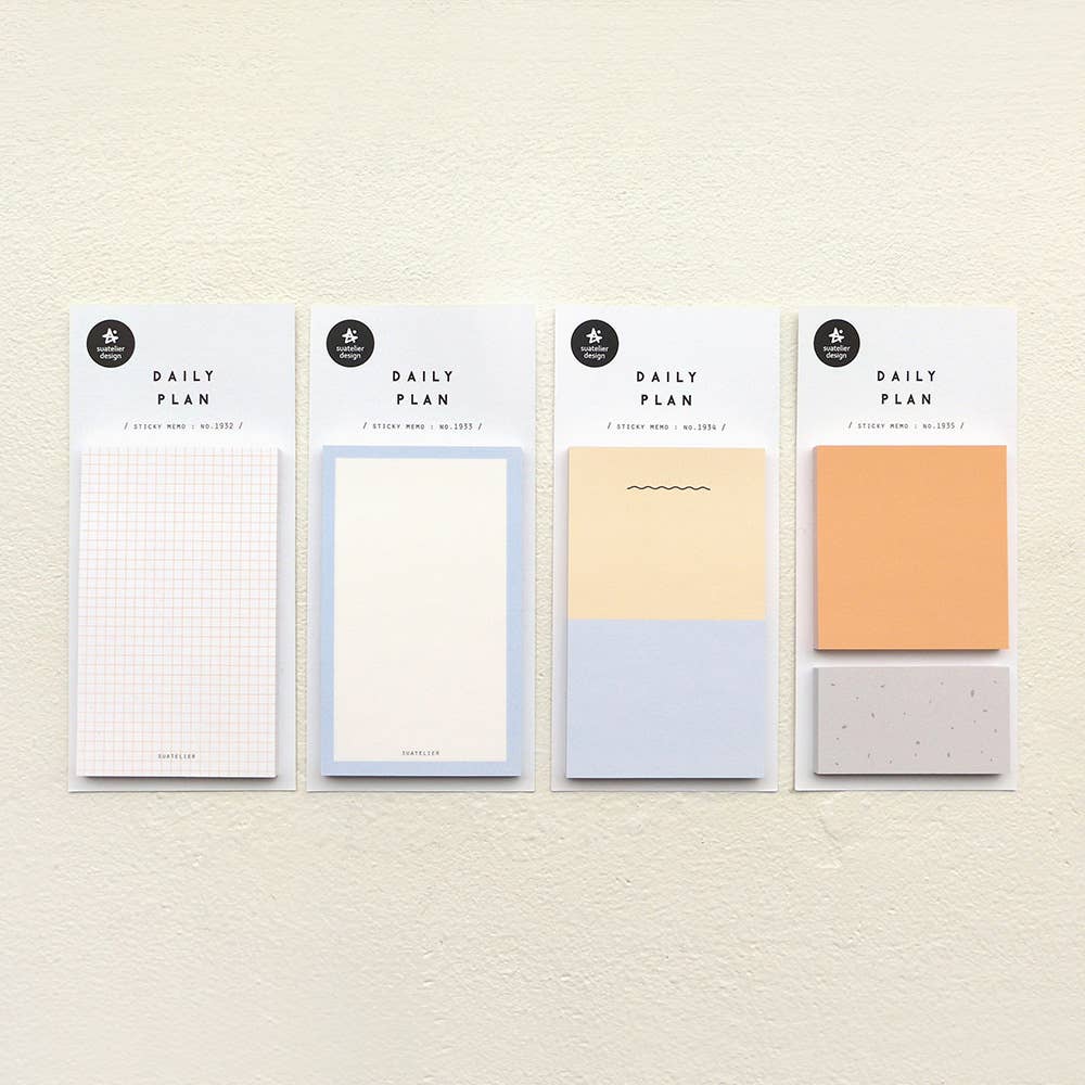 Notes adhésives rectangulaires à carreaux