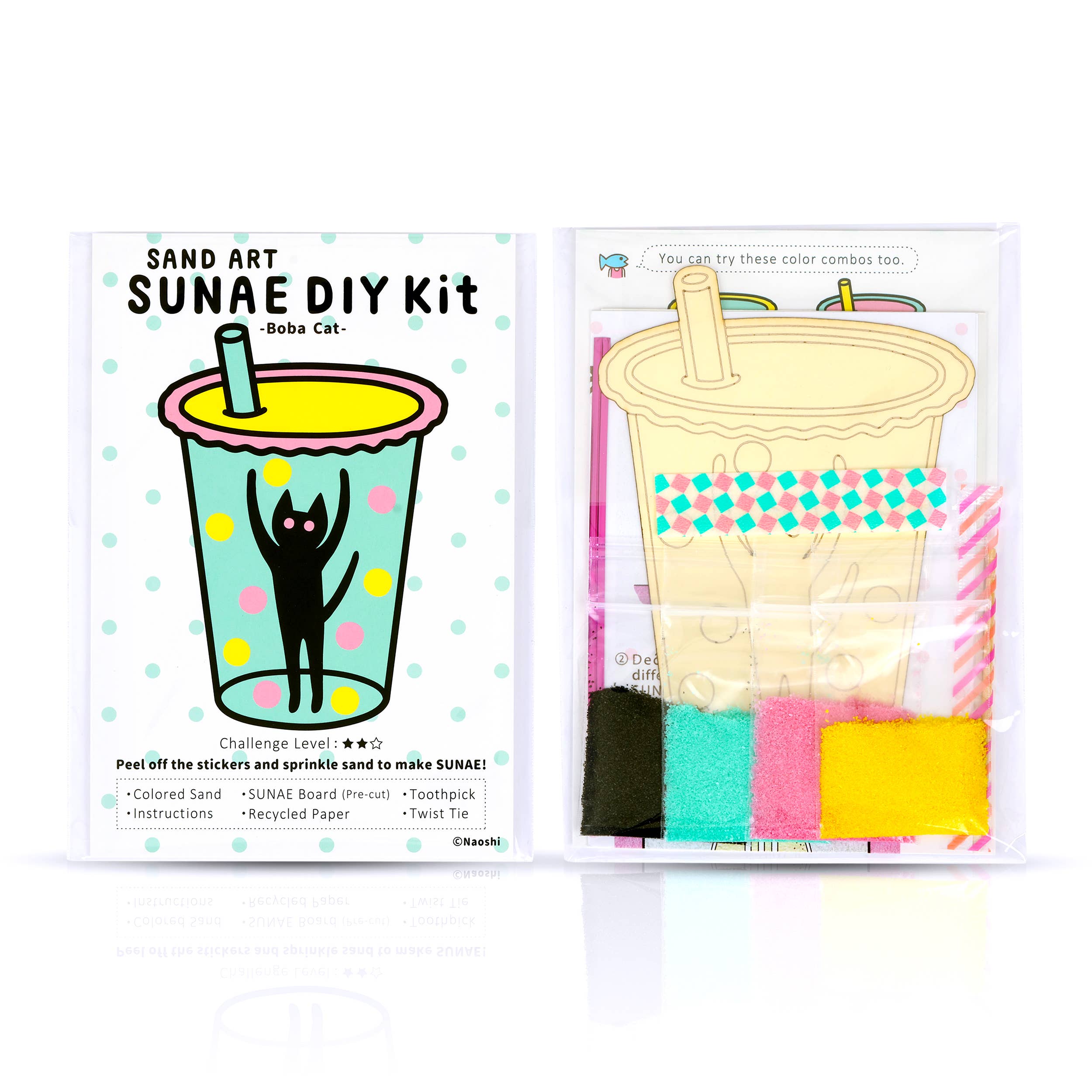 Kit créatif avec sable coloré "Boba Cat"