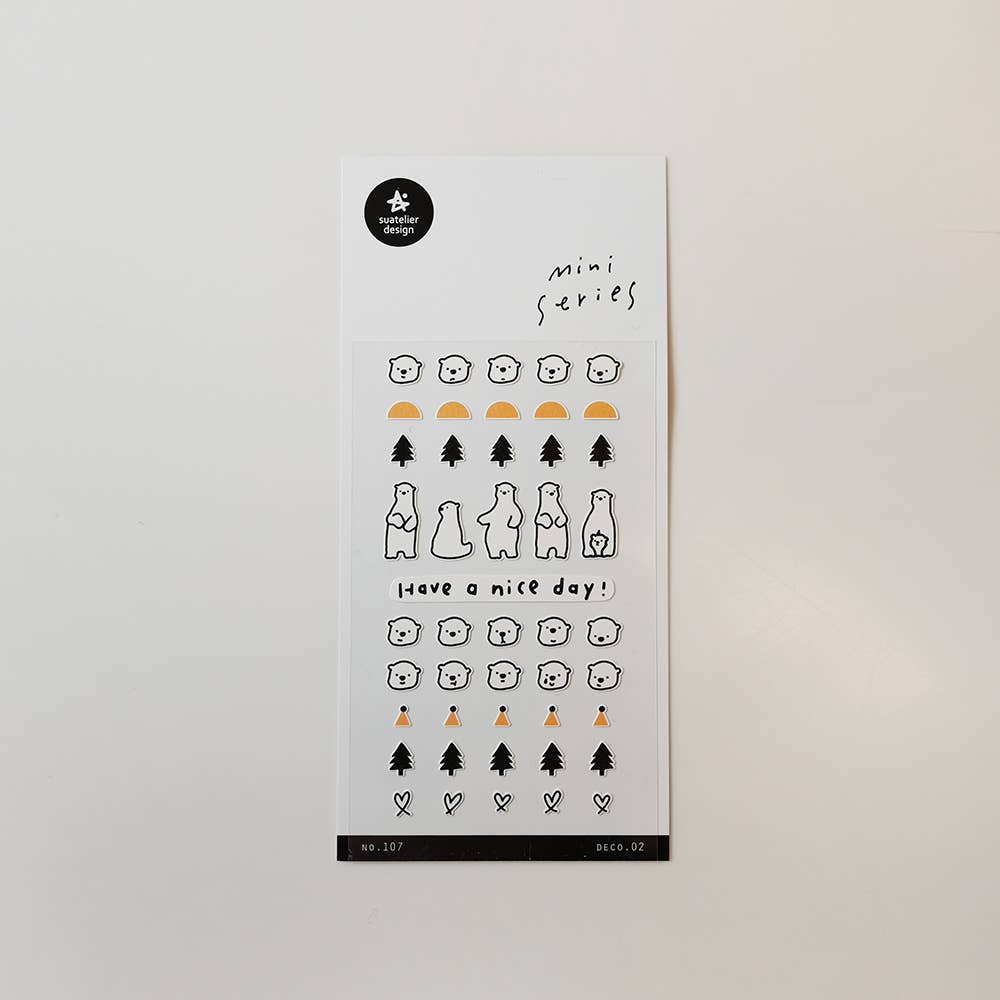 Planche de stickers - ours blanc