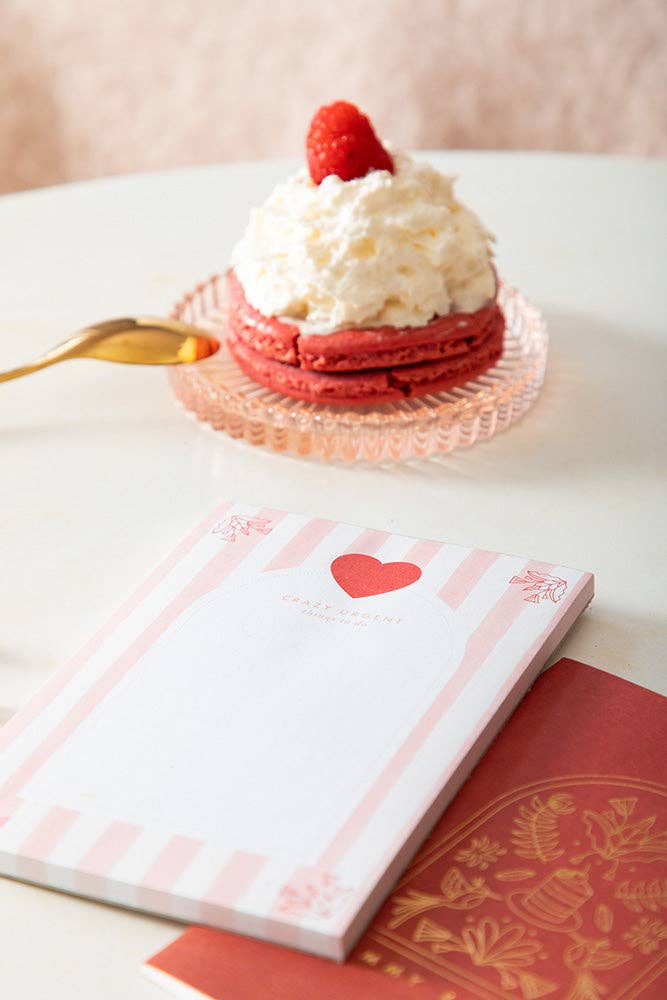 Bloc-notes à rayures roses