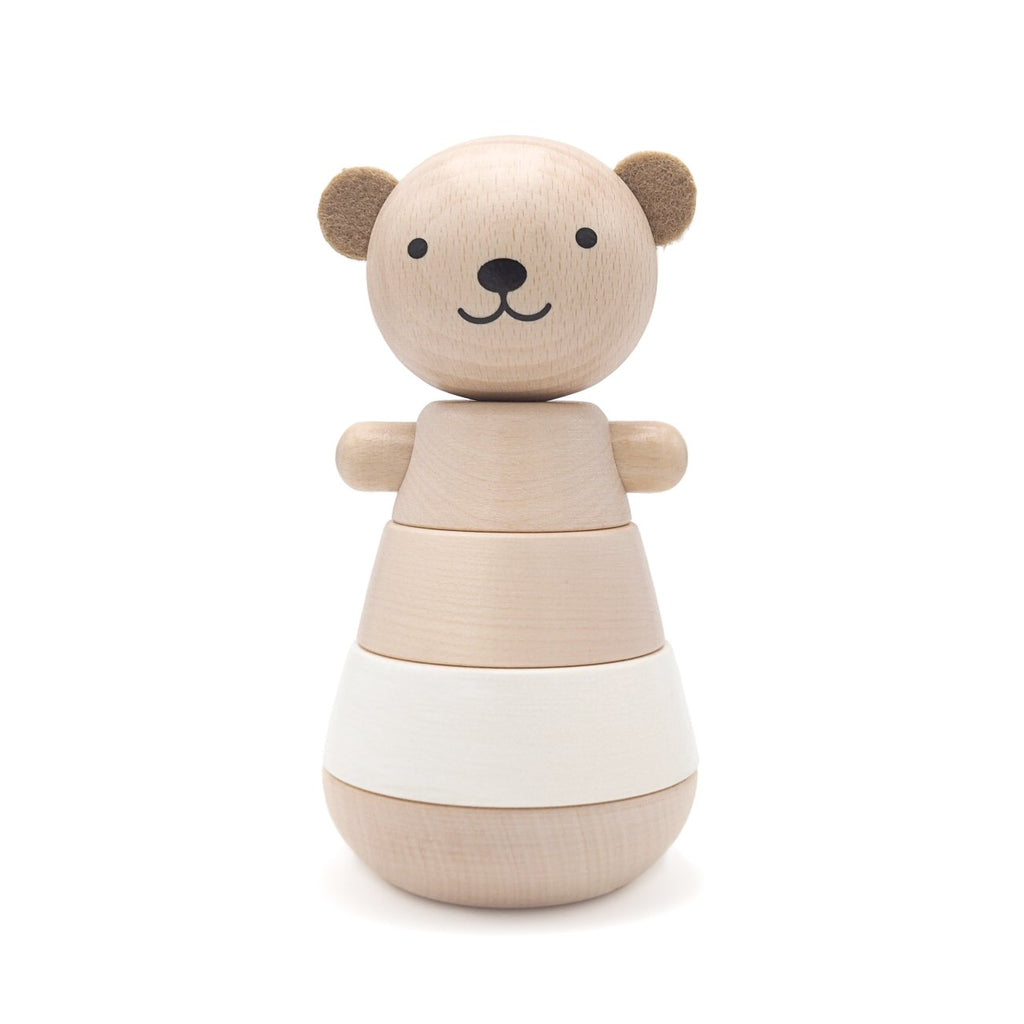 Jouet en bois - Ours empilable  blanc