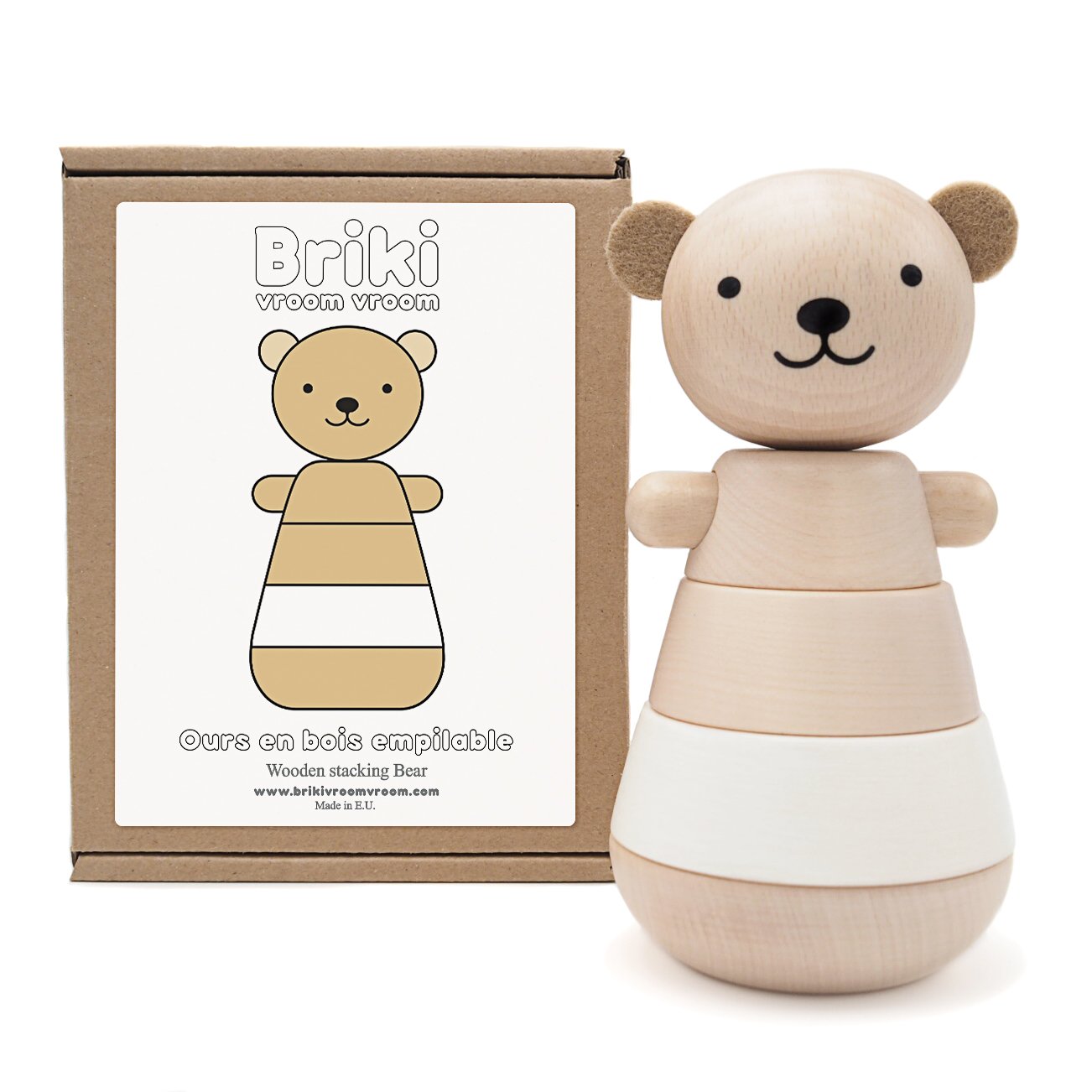 Ours empilable en bois blanc