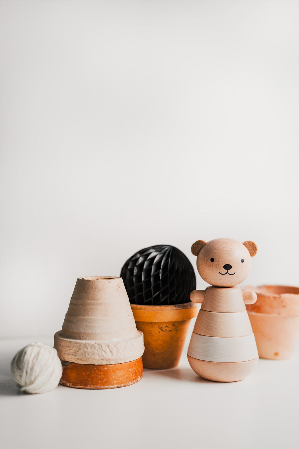 Jouet en bois - Ours empilable  blanc
