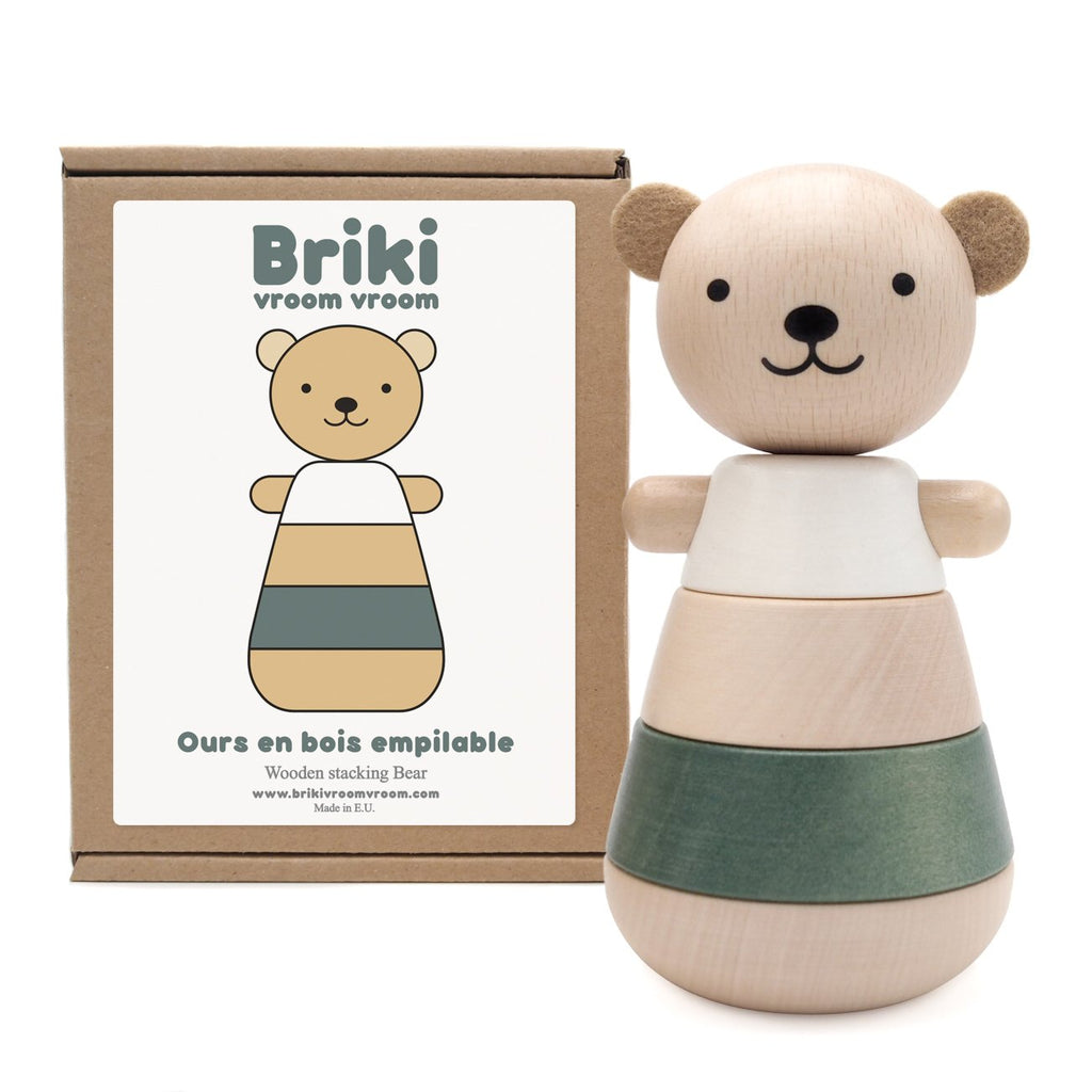 Jouet en bois - Ours empilable  gris
