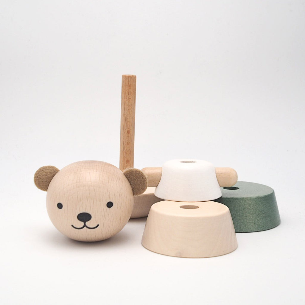 Jouet en bois - Ours empilable  gris