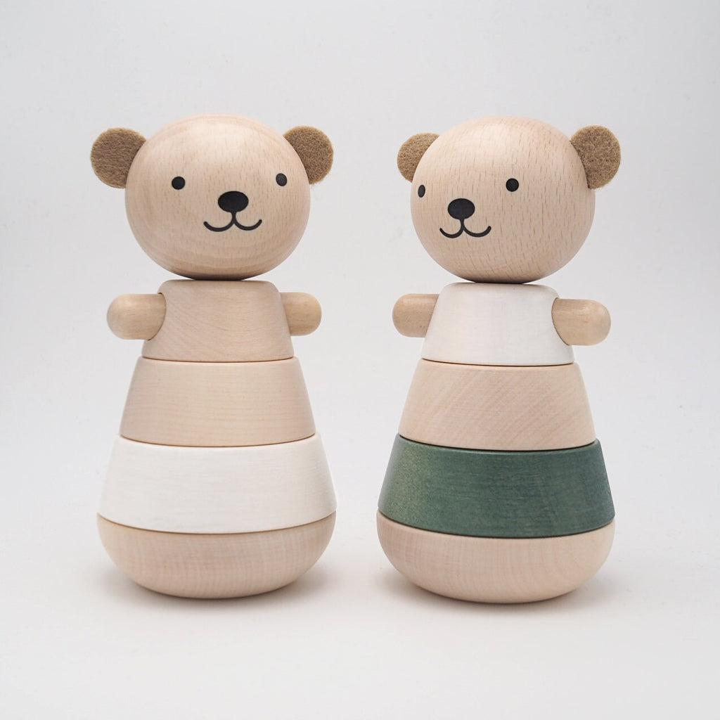 Jouet en bois - Ours empilable  gris