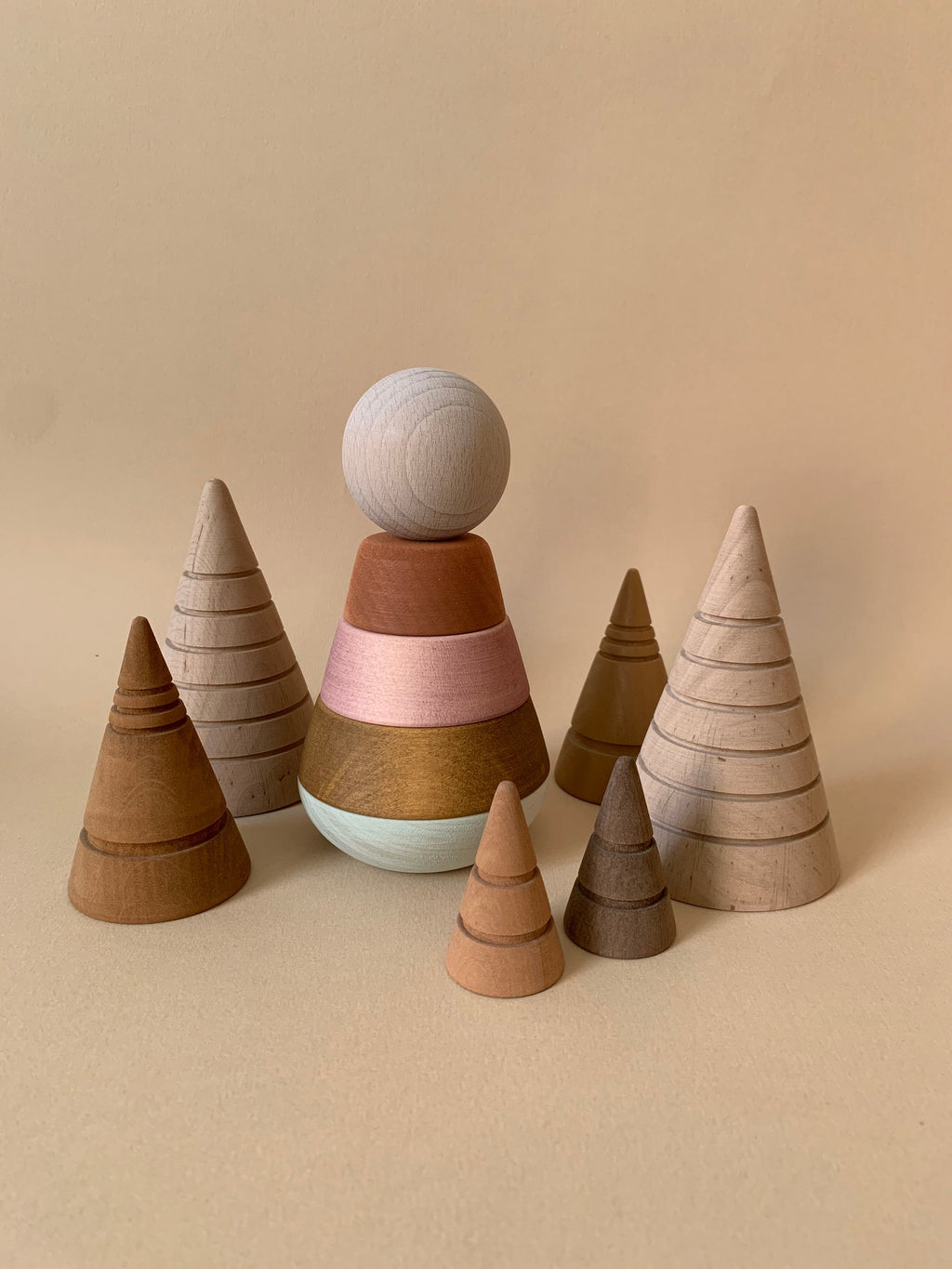 Jouet en bois - Tour empilable  "Pastel
