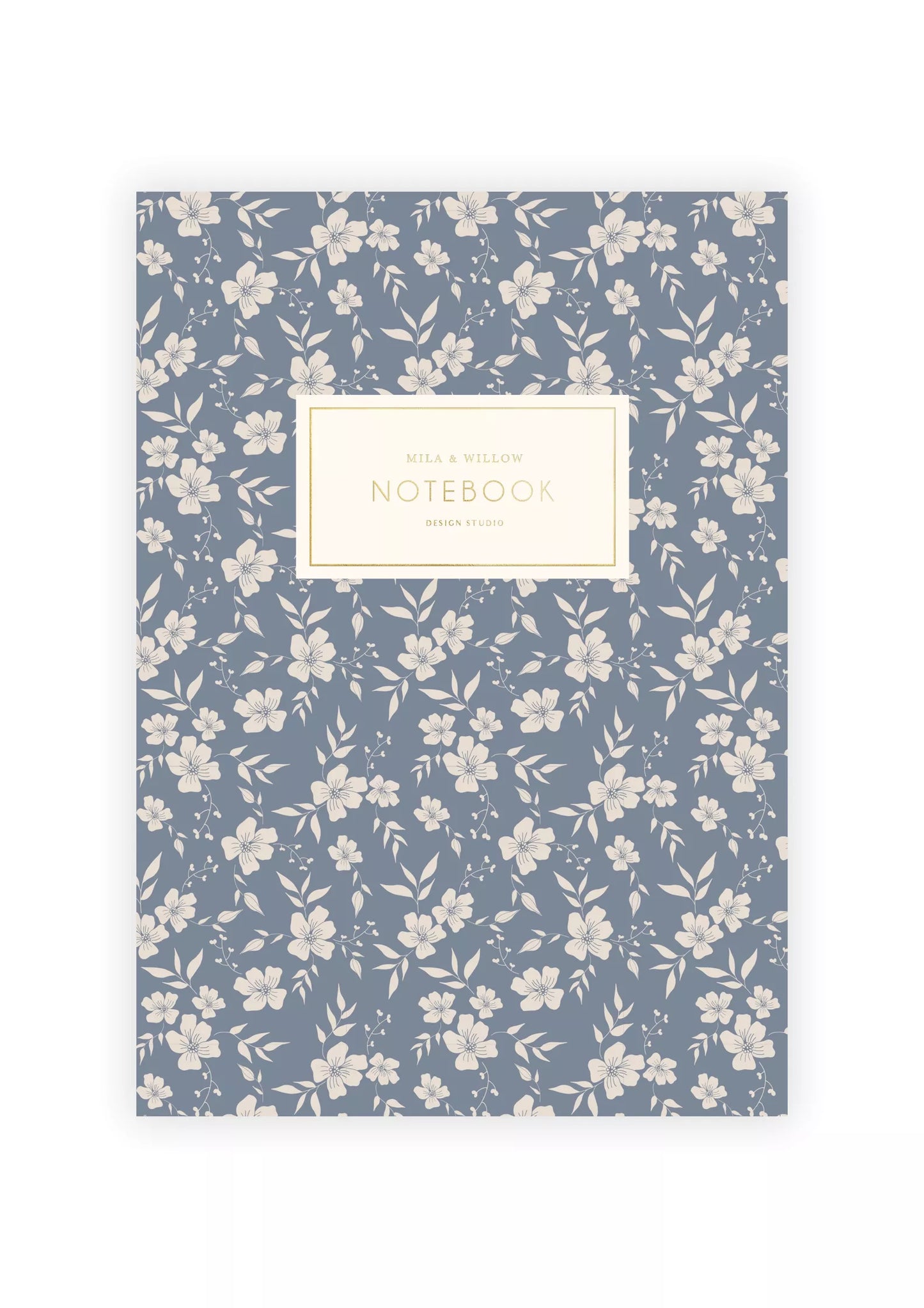 Carnet floral blanc et bleu