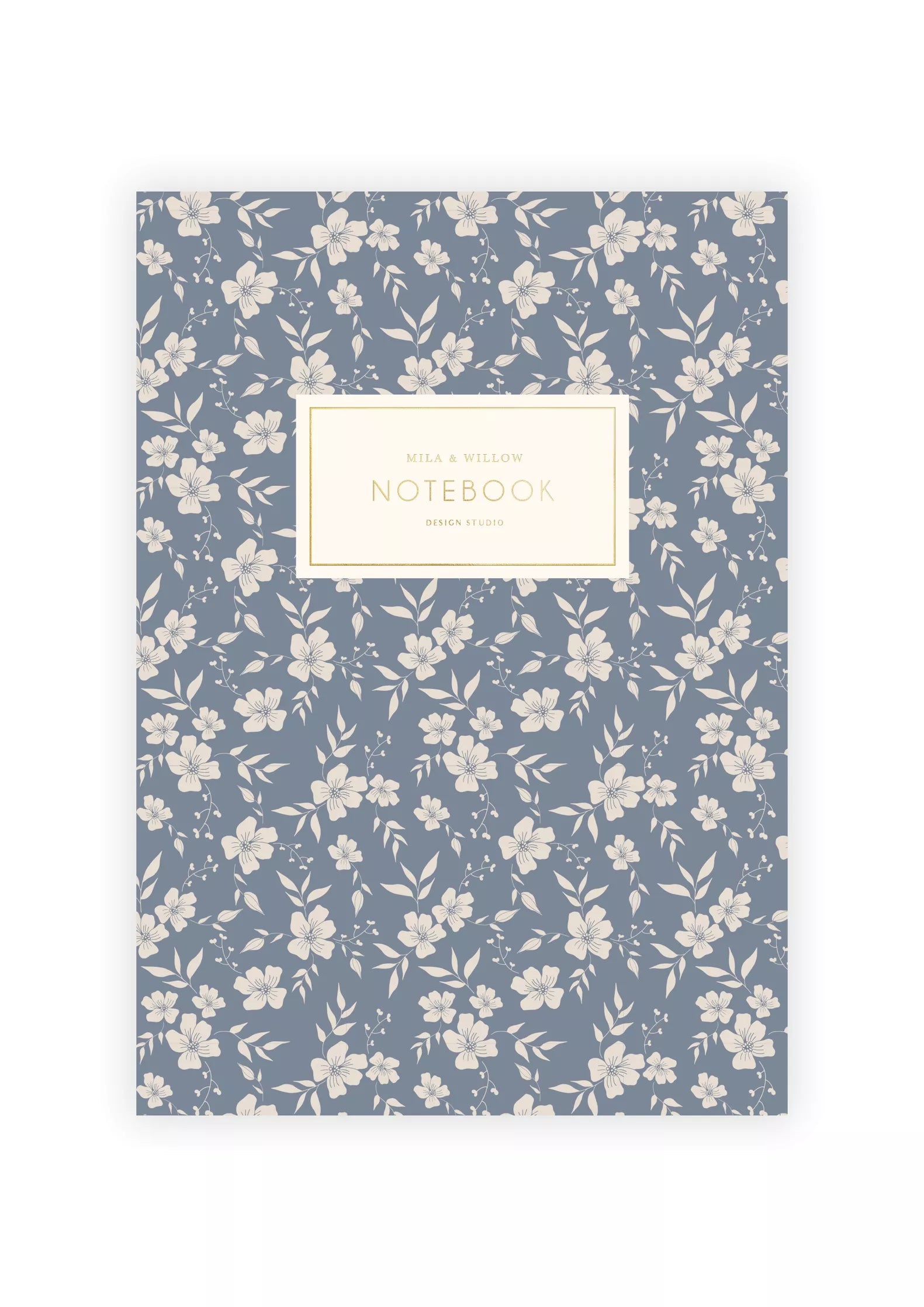 Carnet - floral blanc et bleu