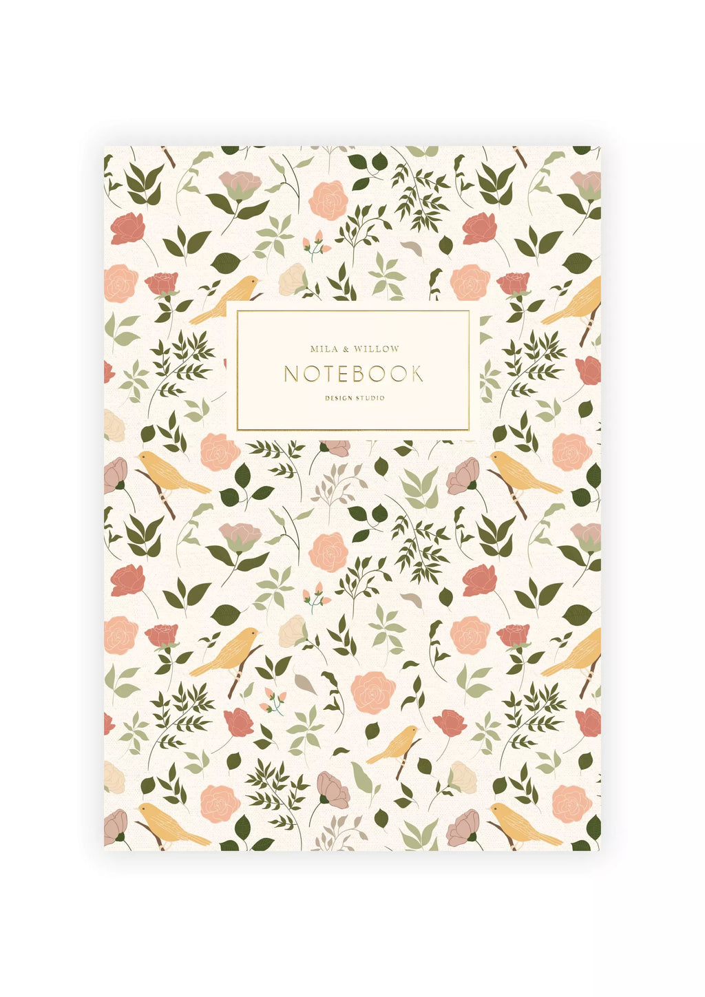Carnet - floral et oiseaux jaunes