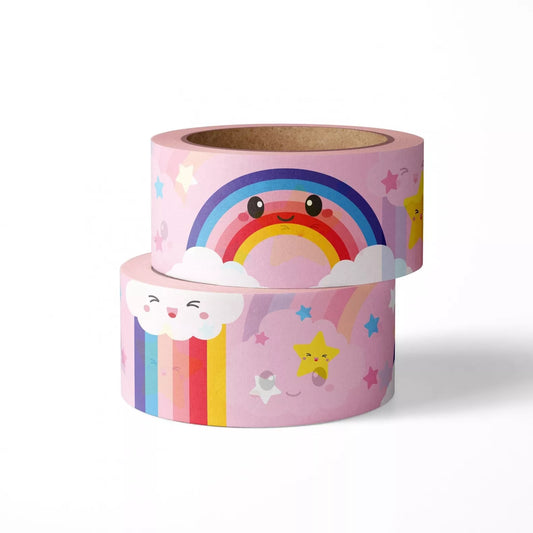 Washi tape nuages et arcs-en-ciel
