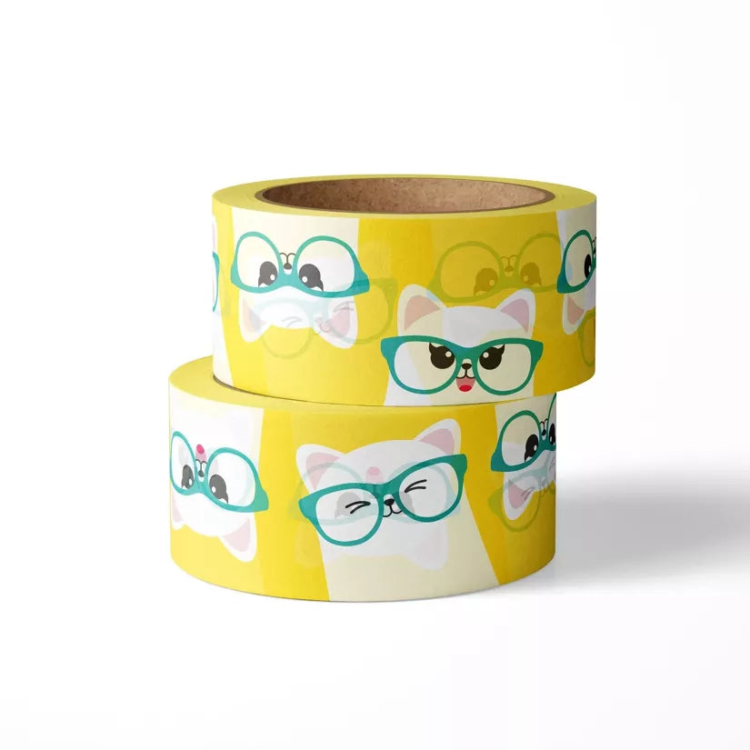 Washi tape - chat à lunettes