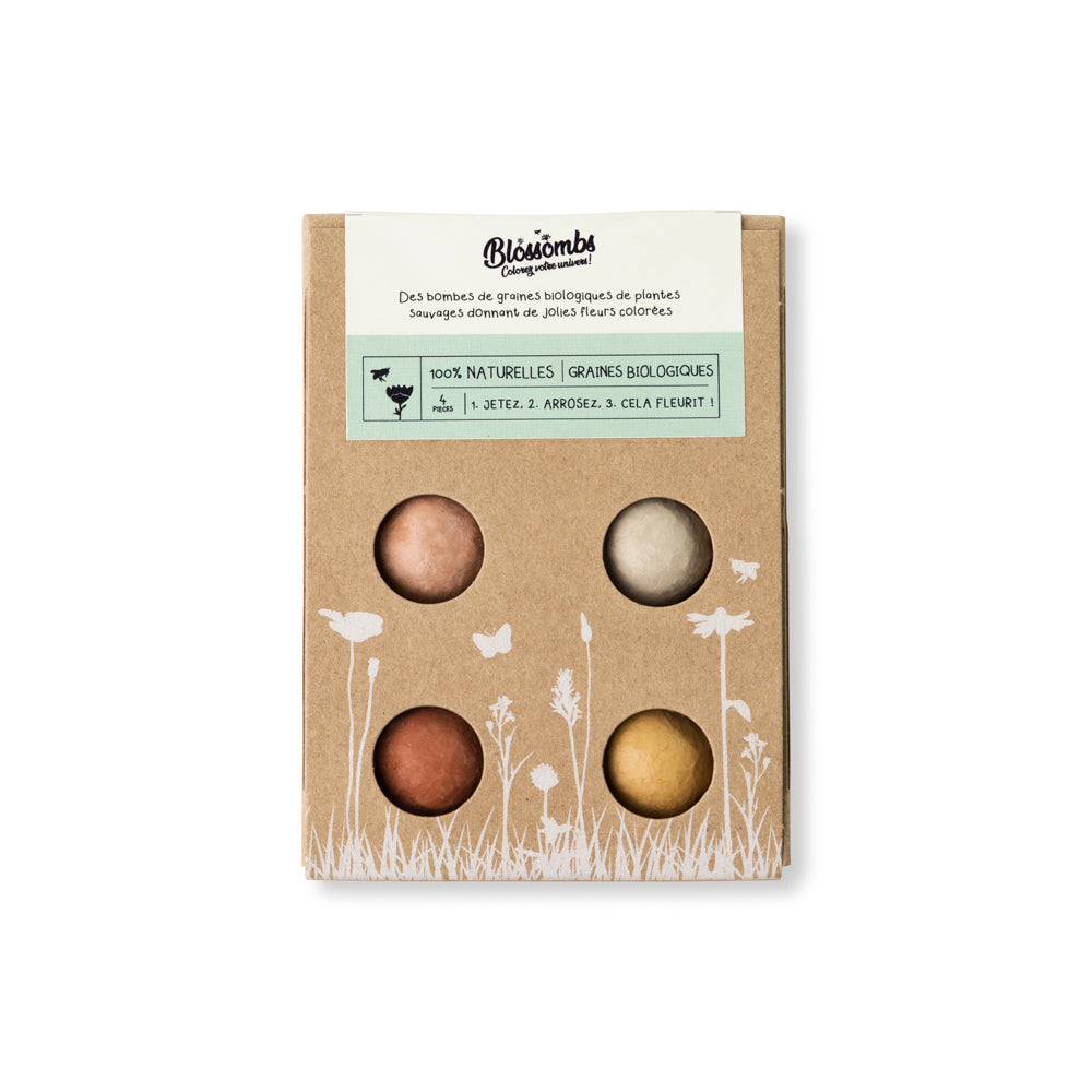 Coffret cadeau mini 4 bombes de fleurs colorées - Blossombs