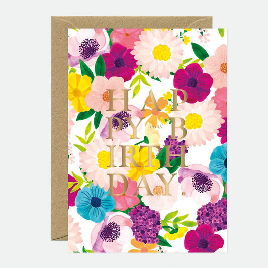 Carte d'anniversaire "Gold Lilac Bday"