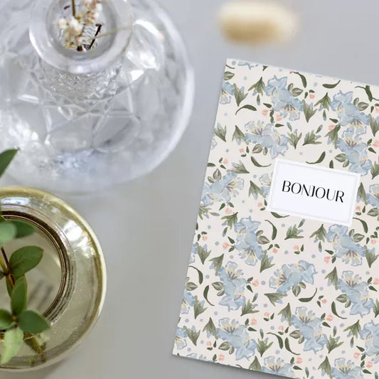 Carte double "Bonjour Fleuri" avec enveloppe