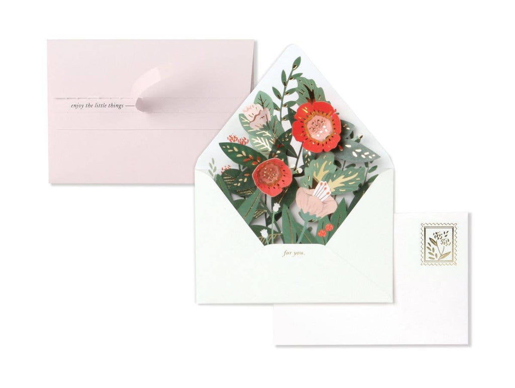 Carte pop-up Enveloppe florale 0 allergie et 100% waouh s - Popshots Studios