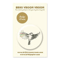 Badge - oiseau ailes colorées