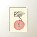 Carte postale flamant rose + enveloppe