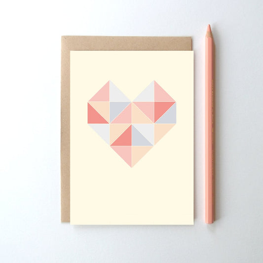 Carte postale Cœur + enveloppe