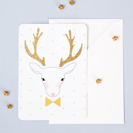 Carte postale cerf + enveloppe