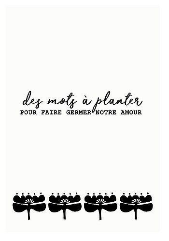 Carte à planter "des mots à planter" + enveloppe