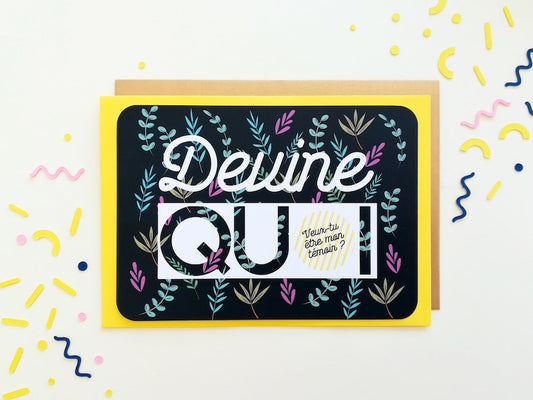 Carte à gratter « Veux-tu être mon témoin? » + enveloppe
