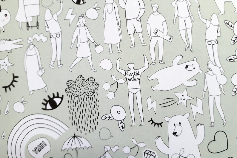 Poster cherche & trouve - Bientôt tonton - Pamela Loops