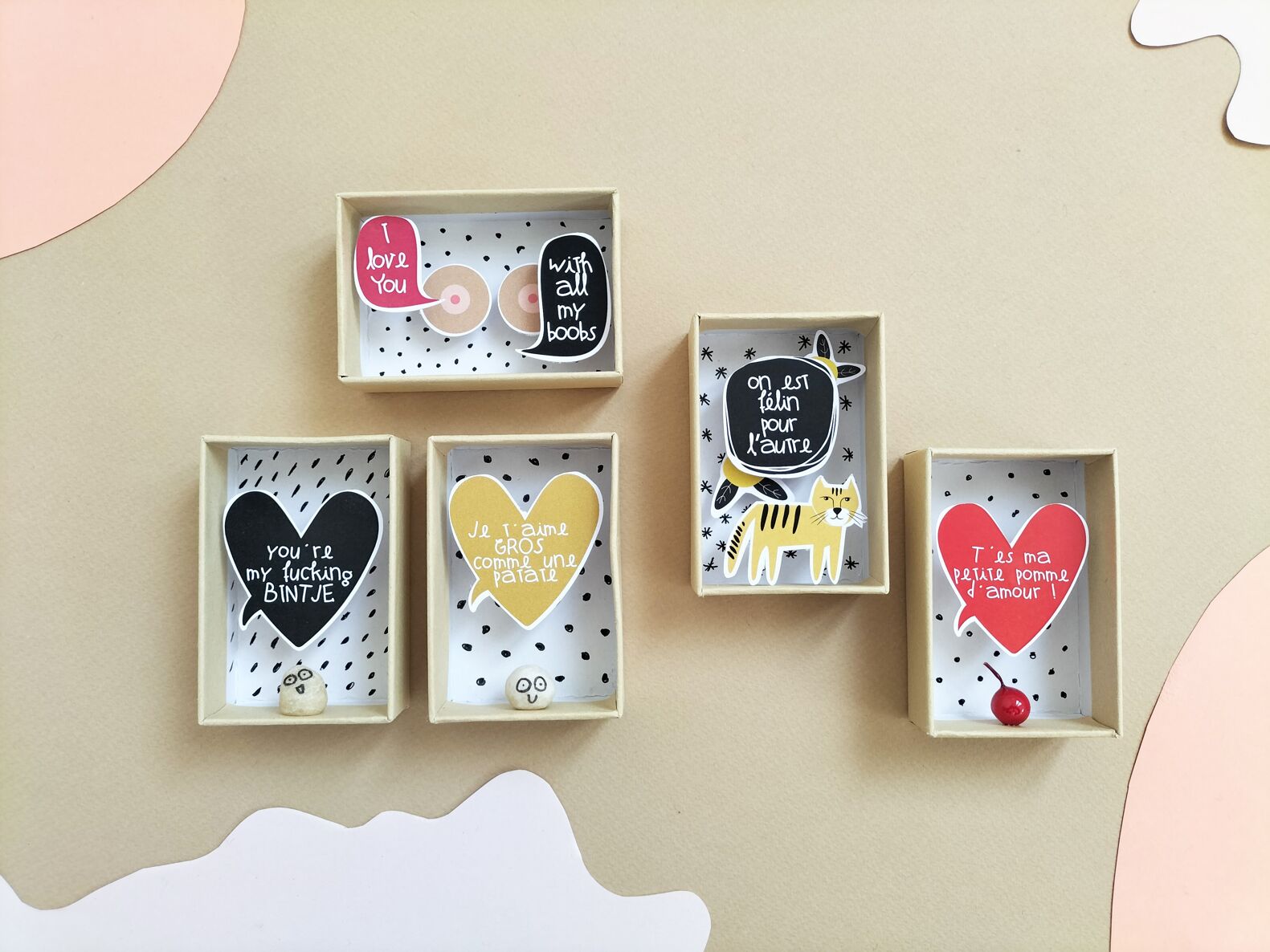 Boîte diorama - Je t'aime gros comme une patate - Pamela Loops