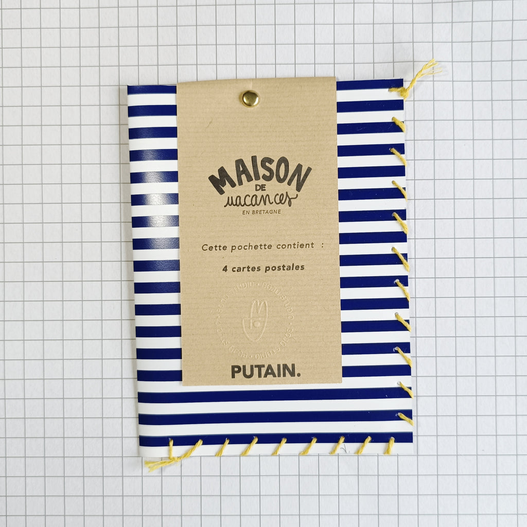 Carte postale - Pochette de 4 cartes "Maison de vacances en Bretagne"