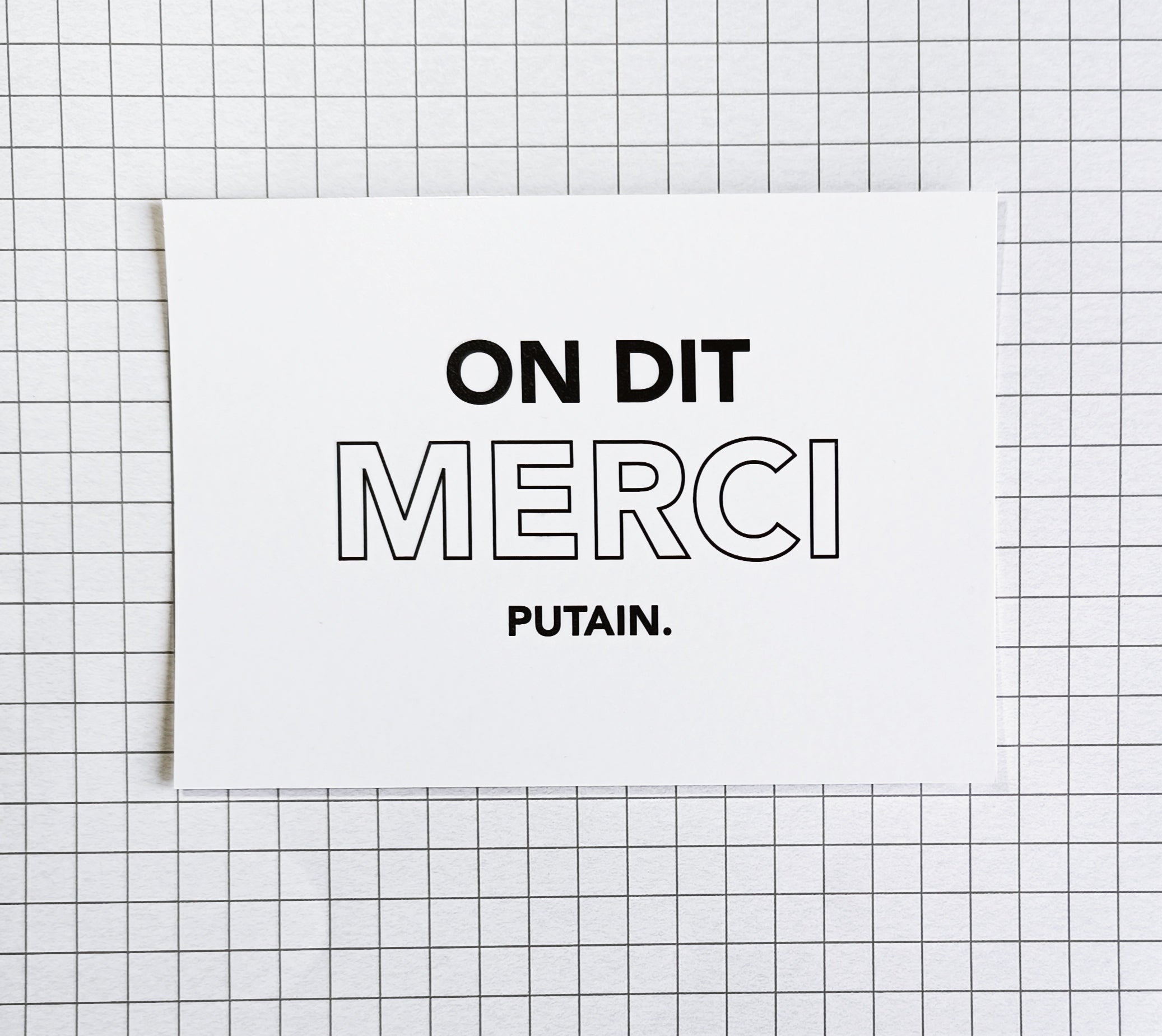 Carte postale - "On dit merci putain"
