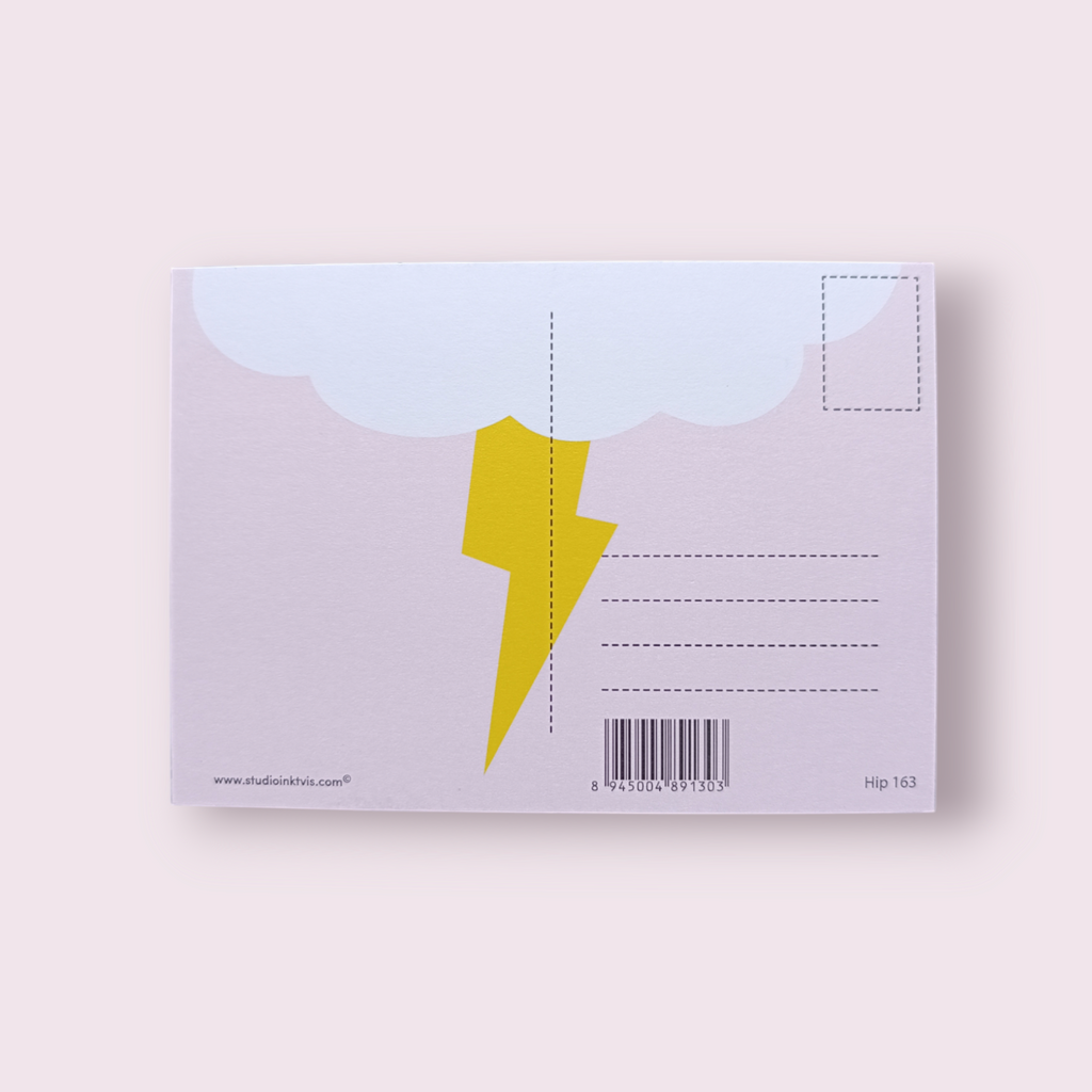 Carte postale kawaii - nuage kawaii naissance fille