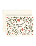 Carte double ivoire guérison fleurie - Mila & Willow + enveloppe