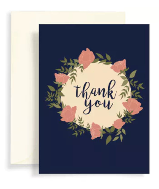 Carte double bleue nuit remerciements