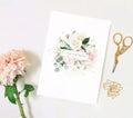 Carte double blanche félicitations fleurie - Mila & Willow + enveloppe