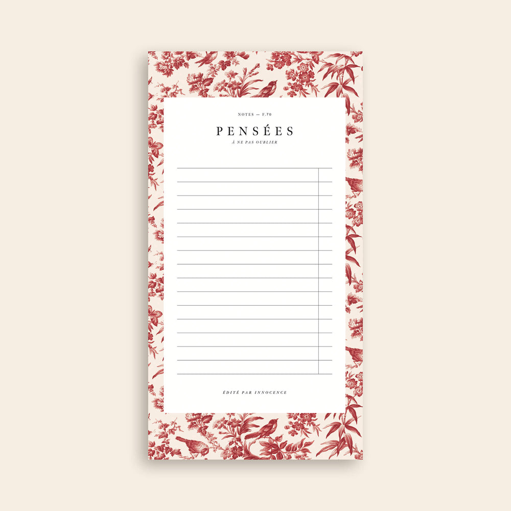 Bloc-notes Paradis vermeil