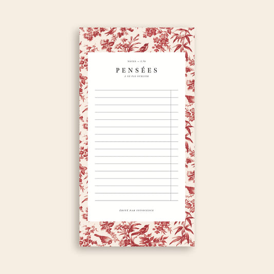Bloc-notes Paradis vermeil