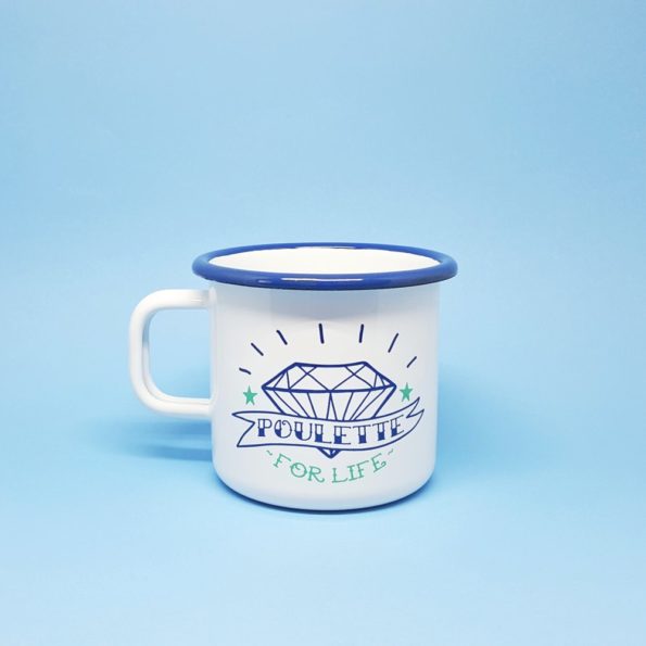 Tasse émaillée “Poulette For Life”