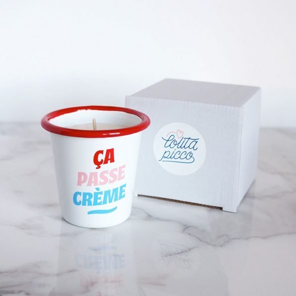Bougie artisanale “Ça passe crème”