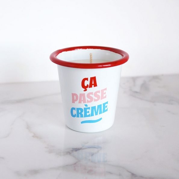 Bougie artisanale “Ça passe crème”