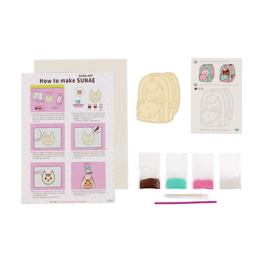 Kit créatif avec sable coloré "Cat in the backpack"