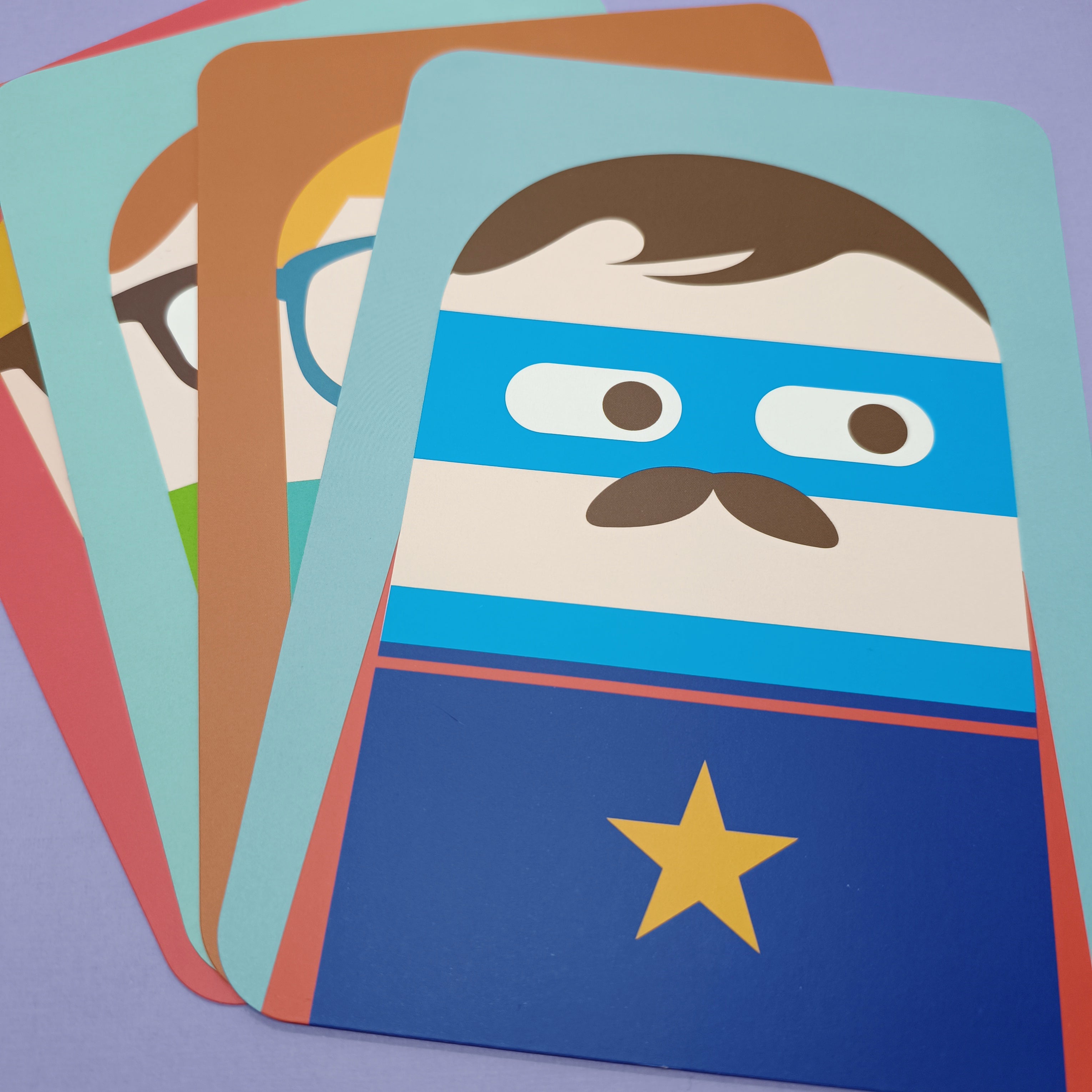 Lot de 4 cartes postales - Les garçons | My Name is Simone