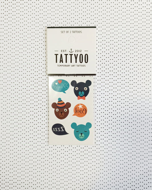 Set de 2 tatouages éphémères Ours
